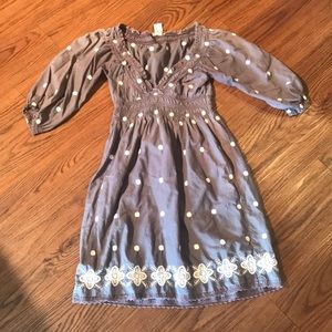 Plum embroidered boho dress